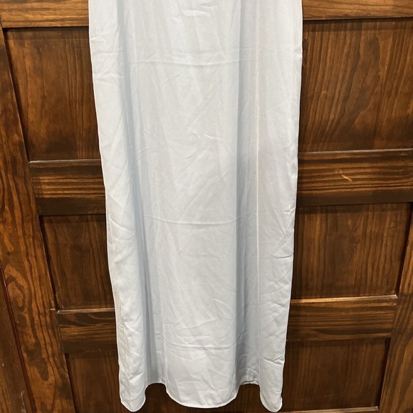 Super Down Dress Women Extra Small Light Baby Blue Long Maxi Cut Out Cap Sleeve - Picture 3 of 11